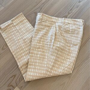 ANN TAYLOR GINGHAM ANKLE SKINNY PANTS 6 NWT